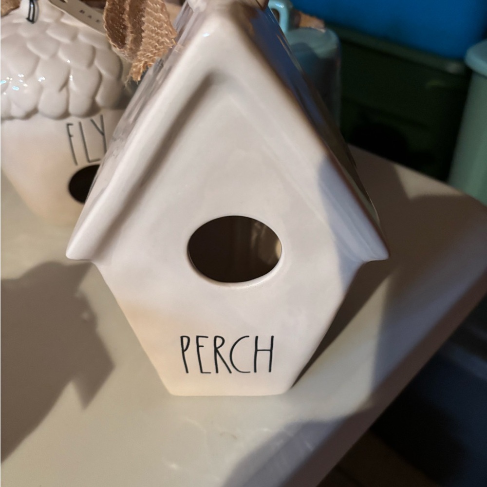 Cream Ceramic Birdhouse